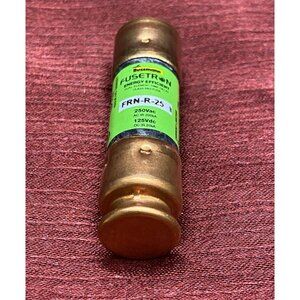 1 Single Bussmann Buss 25 Amp 250V Time Delay Fuse Copper Tube Motor FRN-R-25